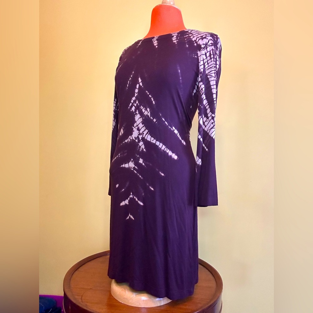 Cocoa bleach tie dye long sleeve dress!